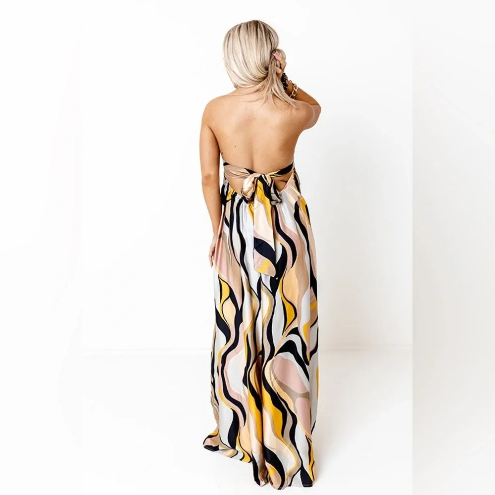 Elegant Multicolor Strapless Romper- size SMALL - Picture 8 of 11